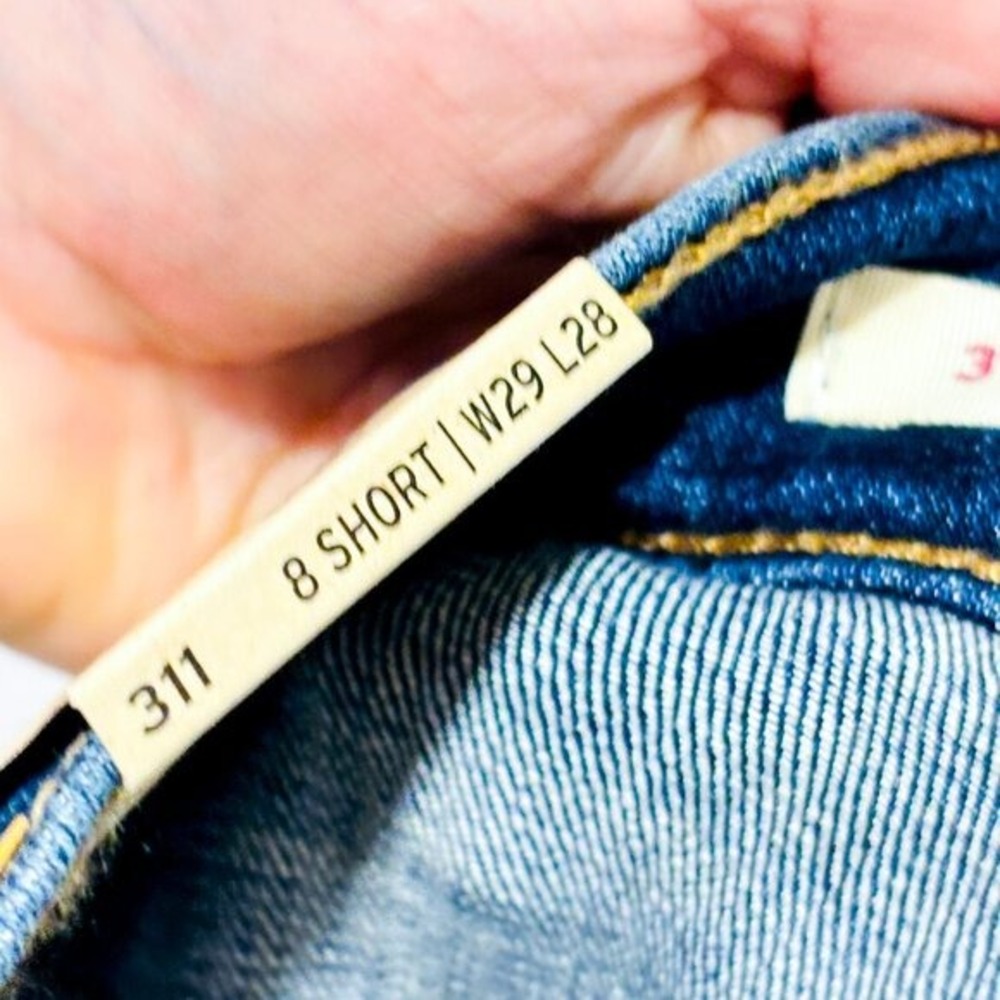 LEVI'S 311 Shaping Skinny Dark Blue Mid Rise Stretch Jeans Size 29x28 - Picture 4 of 11